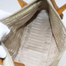 PRADA Hand Bag Nylon Beige Silver Auth 151542-11