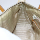 PRADA Hand Bag Nylon Beige Silver Auth 151542-20