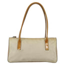 PRADA Hand Bag Nylon Beige Silver Auth 151542-13
