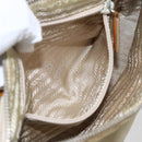 PRADA Hand Bag Nylon Beige Silver Auth 151542-21