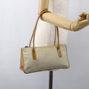 PRADA Hand Bag Nylon Beige Silver Auth 151542-22