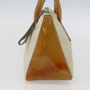 PRADA Hand Bag Nylon Beige Silver Auth 151542-3