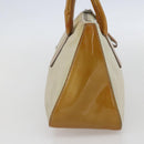 PRADA Hand Bag Nylon Beige Silver Auth 151542-4