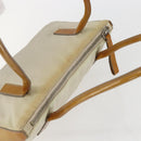 PRADA Hand Bag Nylon Beige Silver Auth 151542-6