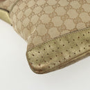 GUCCI GG Canvas Sherry Line Shoulder Bag Beige Gold 145857 Auth 151543-11