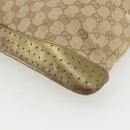 GUCCI GG Canvas Sherry Line Shoulder Bag Beige Gold 145857 Auth 151543-12