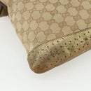 GUCCI GG Canvas Sherry Line Shoulder Bag Beige Gold 145857 Auth 151543-13