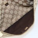 GUCCI GG Canvas Sherry Line Shoulder Bag Beige Gold 145857 Auth 151543-22