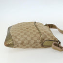 GUCCI GG Canvas Sherry Line Shoulder Bag Beige Gold 145857 Auth 151543-5