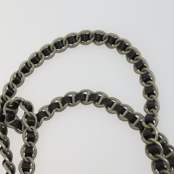 PRADA Backpack Nylon Brown Silver Auth 151544