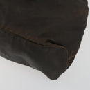 PRADA Backpack Nylon Brown Silver Auth 151544-16