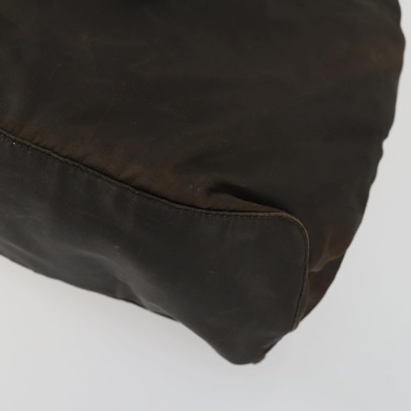 PRADA Backpack Nylon Brown Silver Auth 151544