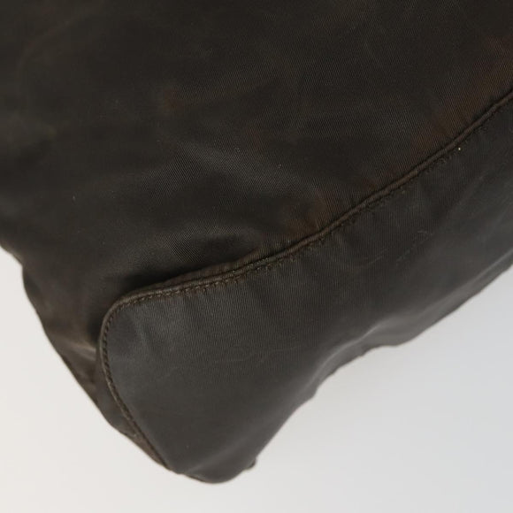 PRADA Backpack Nylon Brown Silver Auth 151544