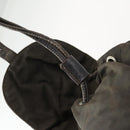 PRADA Backpack Nylon Brown Silver Auth 151544-9