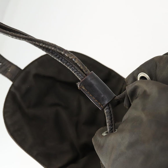 PRADA Backpack Nylon Brown Silver Auth 151544