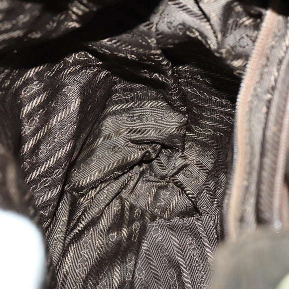 PRADA Backpack Nylon Brown Silver Auth 151544
