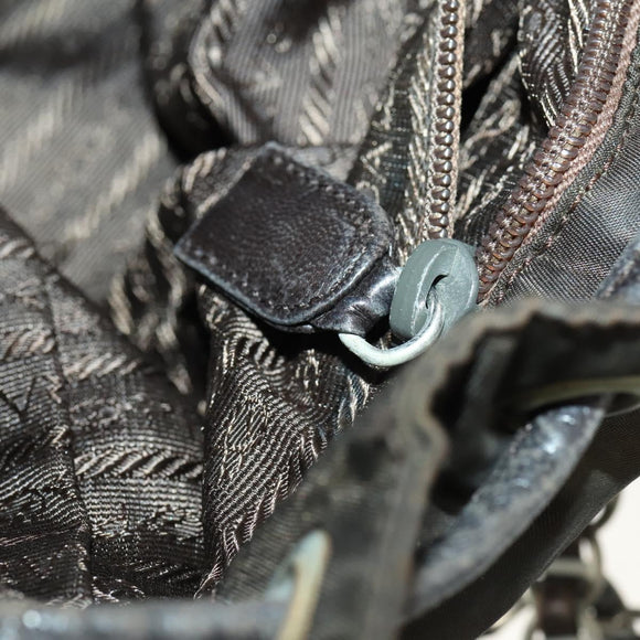 PRADA Backpack Nylon Brown Silver Auth 151544
