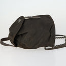 PRADA Backpack Nylon Brown Silver Auth 151544-4