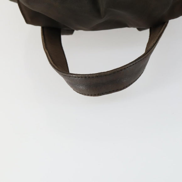 PRADA Backpack Nylon Brown Silver Auth 151544