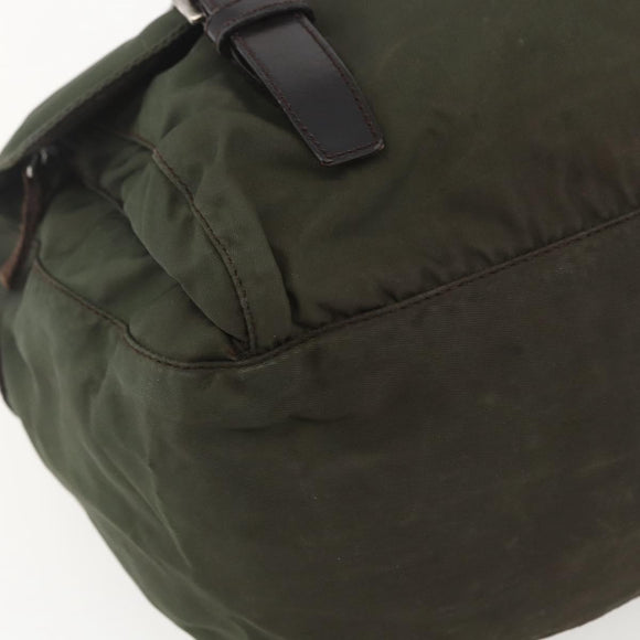 PRADA Shoulder Bag Nylon Green Silver Auth 151545
