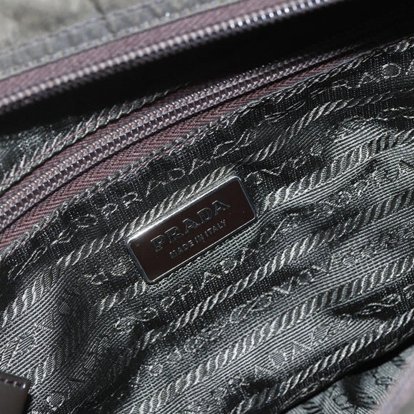 PRADA Shoulder Bag Nylon Green Silver Auth 151545