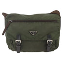 PRADA Shoulder Bag Nylon Green Silver Auth 151545-13