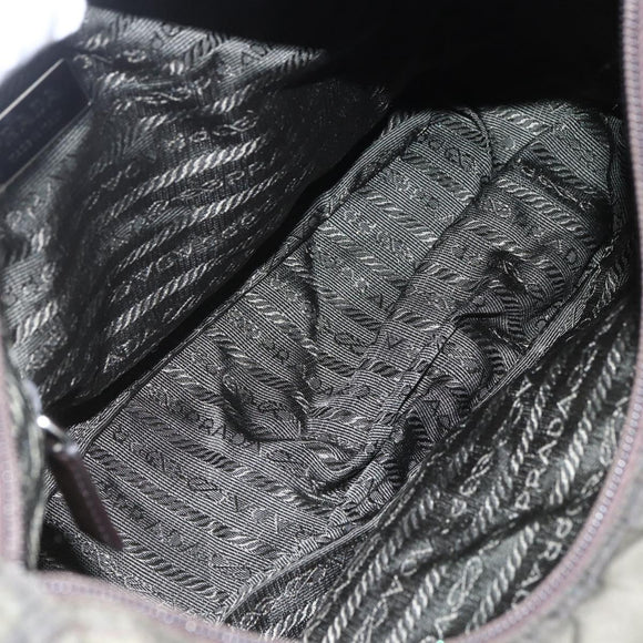 PRADA Shoulder Bag Nylon Green Silver Auth 151545