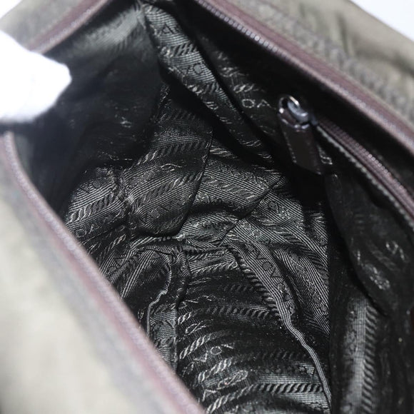 PRADA Shoulder Bag Nylon Green Silver Auth 151545
