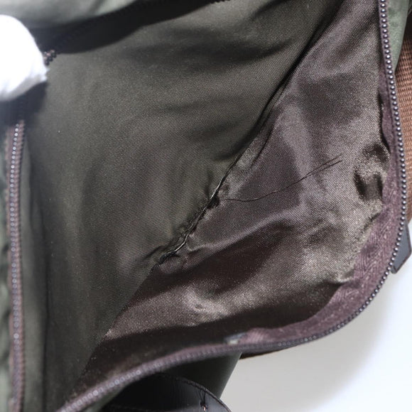 PRADA Shoulder Bag Nylon Green Silver Auth 151545