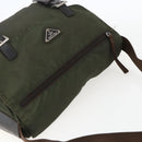 PRADA Shoulder Bag Nylon Green Silver Auth 151545-6