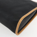 GUCCI Clutch Bag Leather Black Gold Auth 151548-15