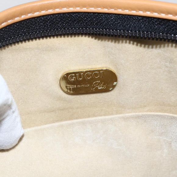 GUCCI Clutch Bag Leather Black Gold Auth 151548