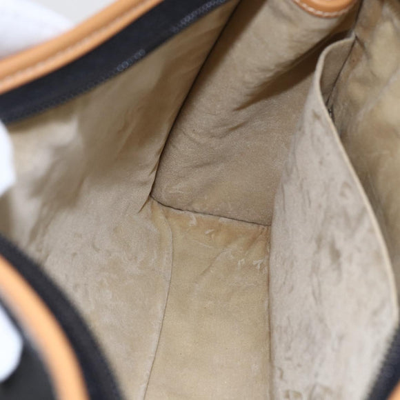 GUCCI Clutch Bag Leather Black Gold Auth 151548