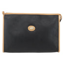 GUCCI Clutch Bag Leather Black Gold Auth 151548-13