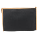 GUCCI Clutch Bag Leather Black Gold Auth 151548-2