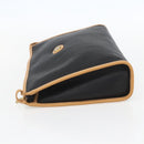 GUCCI Clutch Bag Leather Black Gold Auth 151548-3