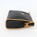 GUCCI Clutch Bag Leather Black Gold Auth 151548-4