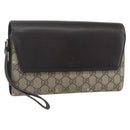 GUCCI GG Supreme Clutch Bag PVC Beige Gold 386852 Auth 151549-1
