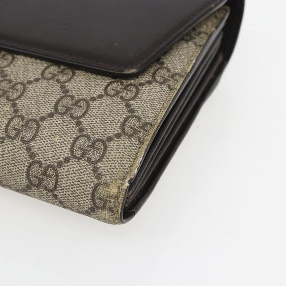 GUCCI GG Supreme Clutch Bag PVC Beige Gold 386852 Auth 151549