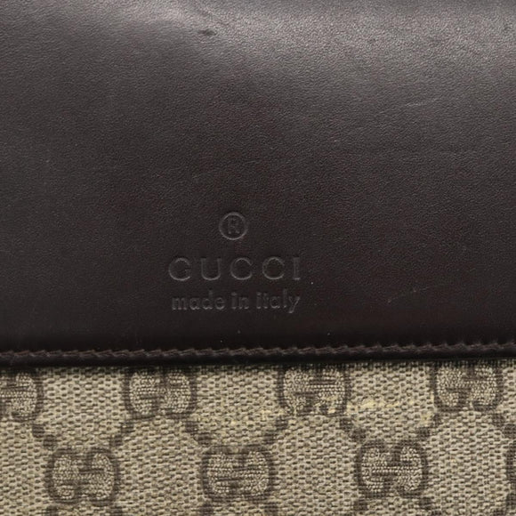 GUCCI GG Supreme Clutch Bag PVC Beige Gold 386852 Auth 151549