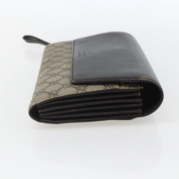 GUCCI GG Supreme Clutch Bag PVC Beige Gold 386852 Auth 151549