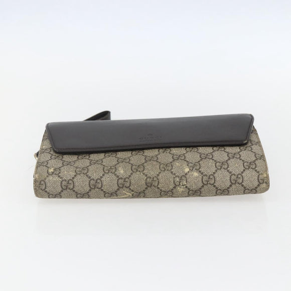 GUCCI GG Supreme Clutch Bag PVC Beige Gold 386852 Auth 151549
