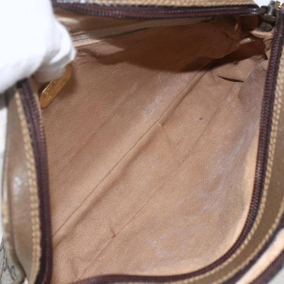 GUCCI GG Plus Supreme Shoulder Bag PVC Leather Beige Gold Auth 151550