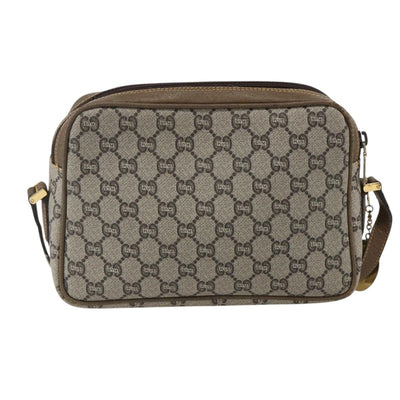 GUCCI GG Plus Supreme Shoulder Bag PVC Leather Beige Gold Auth 151550 - 0