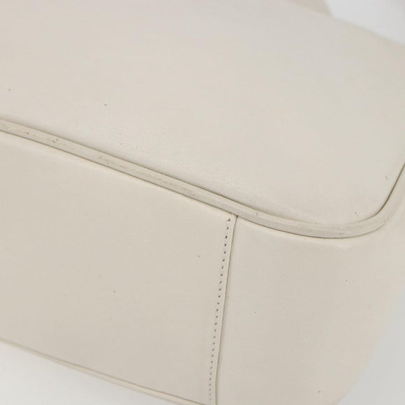 GUCCI Bamboo Shoulder Bag Leather 2way White Gold 001 3444 1638 Auth 151551