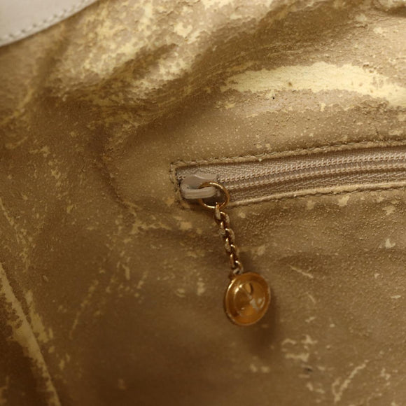 GUCCI Bamboo Shoulder Bag Leather 2way White Gold 001 3444 1638 Auth 151551