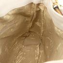 GUCCI Bamboo Shoulder Bag Leather 2way White Gold 001 3444 1638 Auth 151551-18