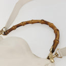 GUCCI Bamboo Shoulder Bag Leather 2way White Gold 001 3444 1638 Auth 151551-7