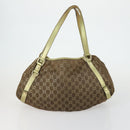 GUCCI GG Canvas Shoulder Bag 3 Set Beige Brown black Auth 151555-2