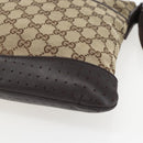 GUCCI GG Canvas Shoulder Bag Beige Silver 145857 Auth 151556-10